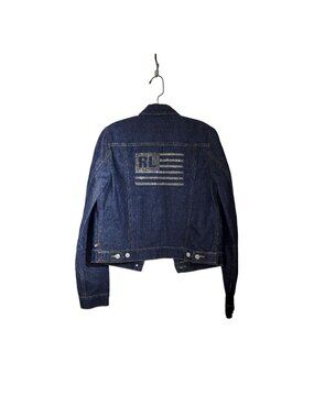 Polo Jeans Co. Ralph Lauren Studded American Flag Logo Denim Jacket